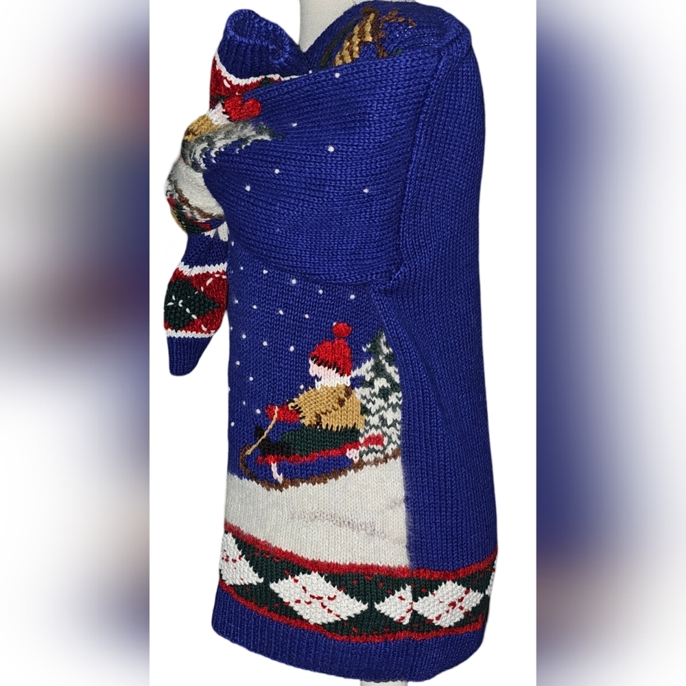 Croft & Barrow Vintage Knitted By Hamd Christmas Winter Cardigan XS EUC - Picture 5 of 13